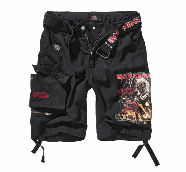 Iron Maiden Savage Shorts The Number of The Beast black edition